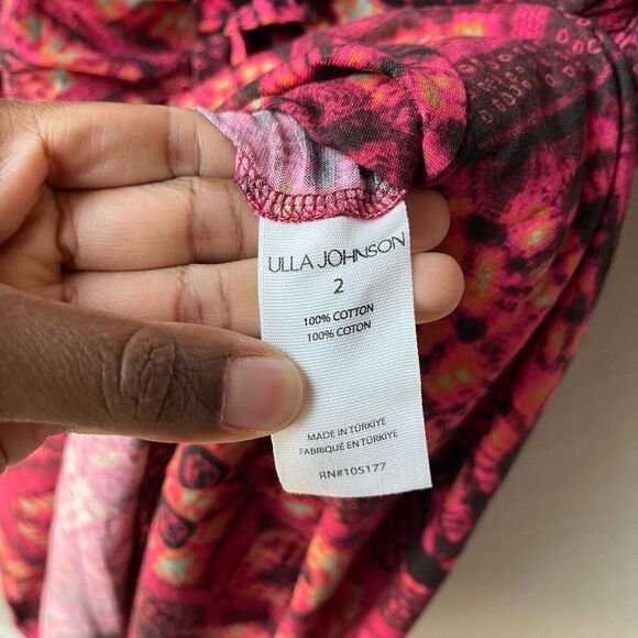 NEW Ulla Johnson Dress Marcella Wild‎ Rose Pink Print Halter Midi Dress Size 2 - Picture 11 of 12